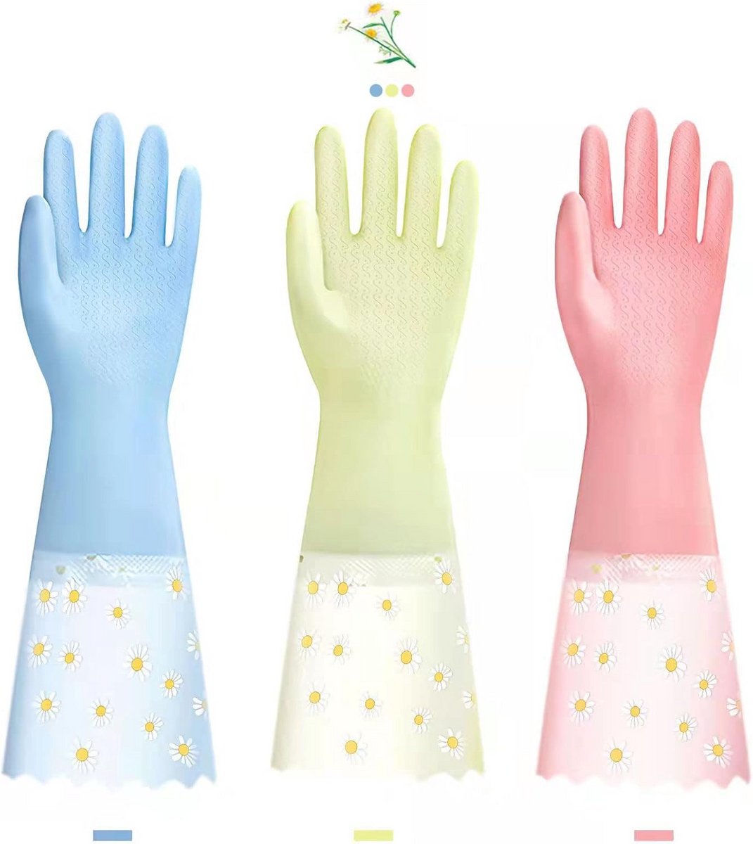 Vaatwasser Reinigingshandschoenen 3 Paren - Herbruikbaar Antislip Huishoudhandschoenen