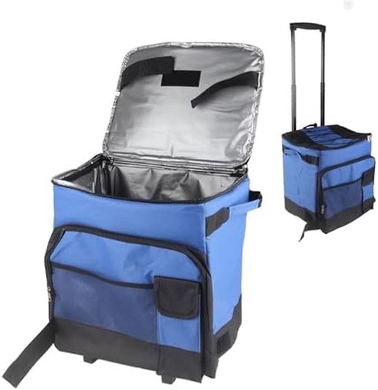 Opvouwbare Koelbox op Wielen met Trolley - Grote Geïsoleerde Koeltas voor Strand en Camping van Merkloos — afbeelding 5