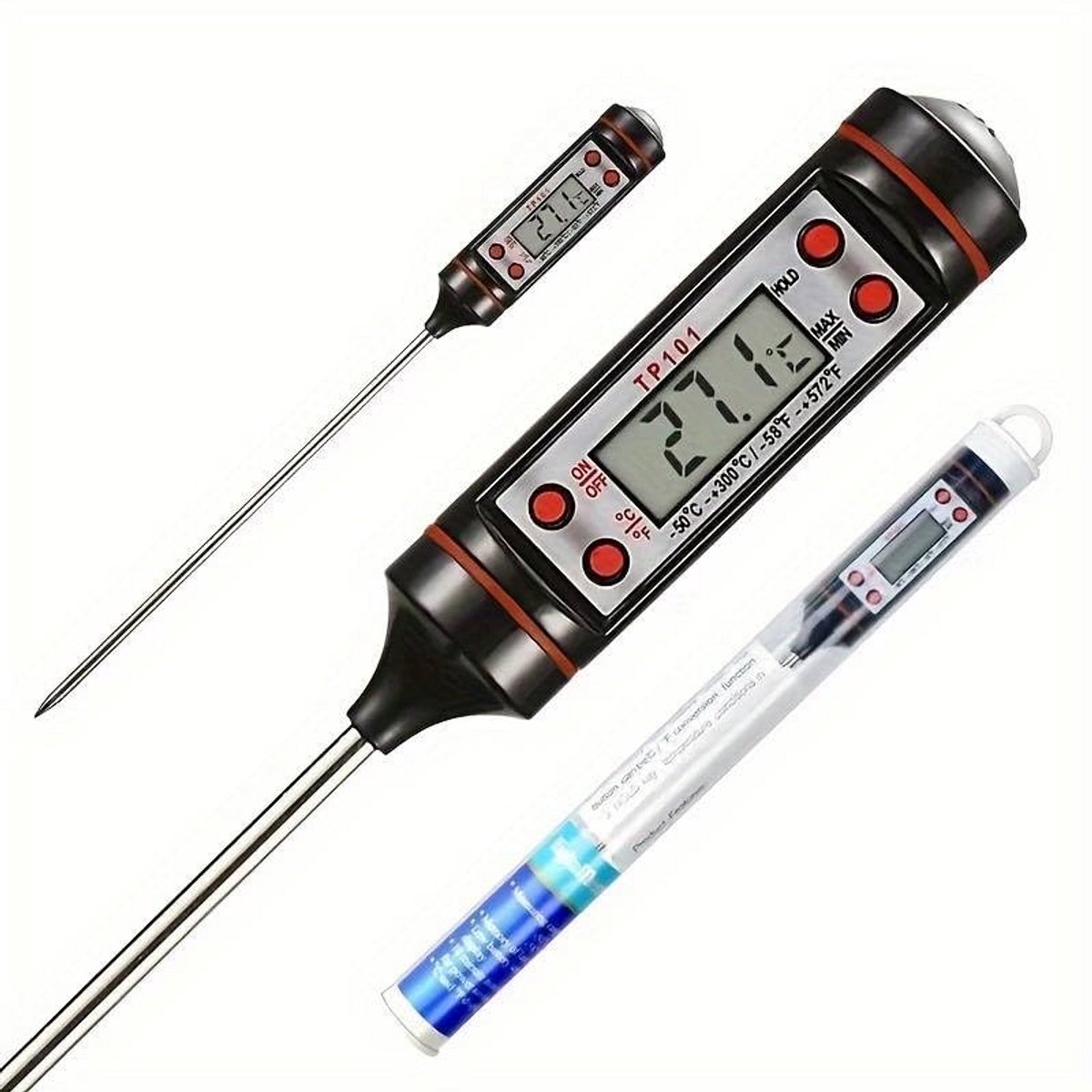 Digitale Keukenvoedselthermometer met RVS Penvoeler en LCD-display