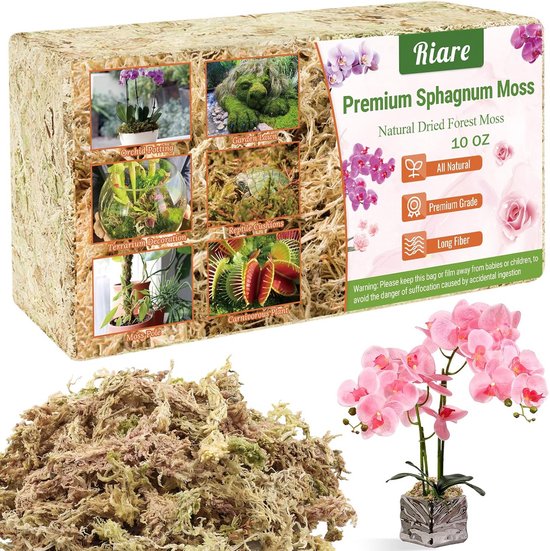 Natuurlijk Sphagnum Veenmos 300g voor Orchideeën, Potplanten en Terraria