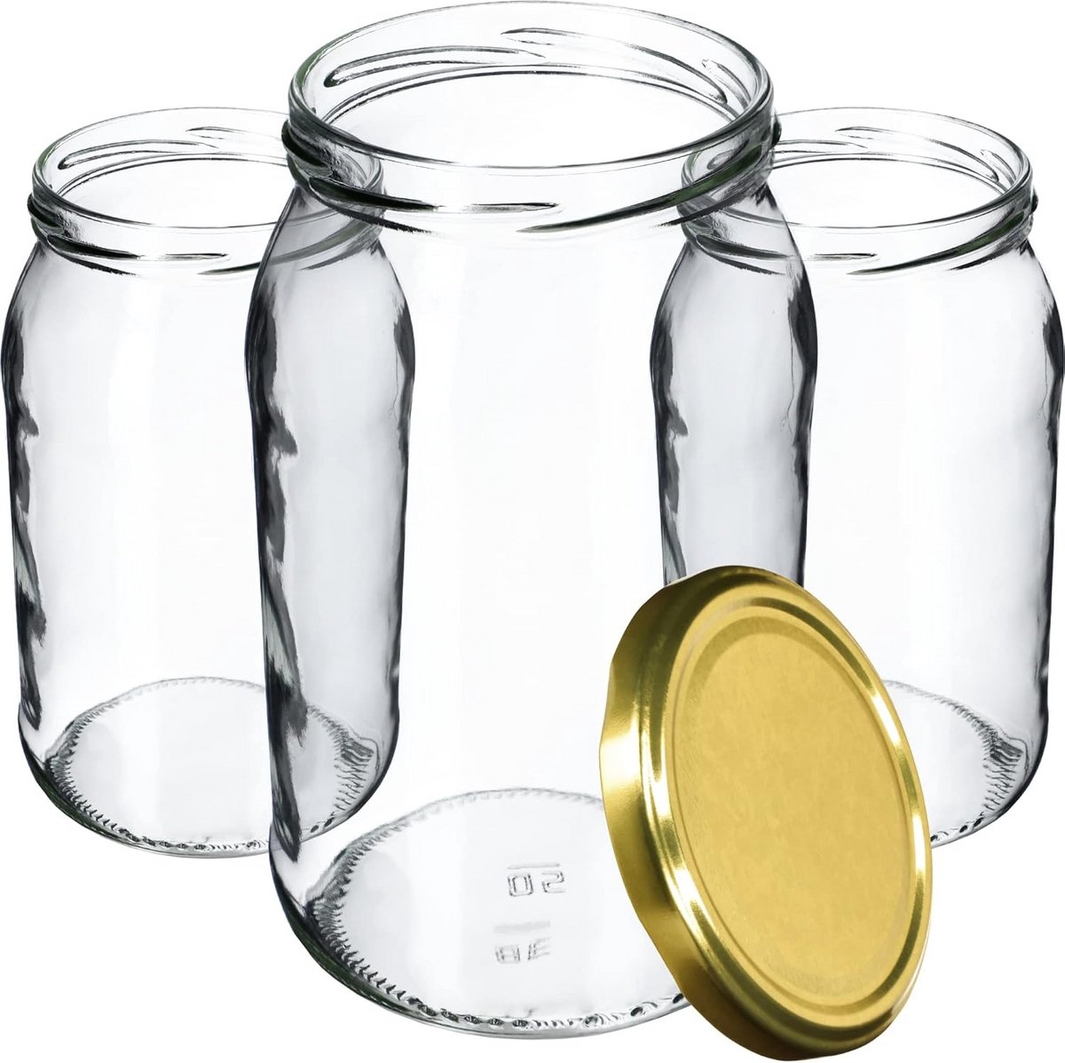Conserveringspotten met DraaDeksels 900 ml - Ideaal voor Jam, Inmaken en Bewaren