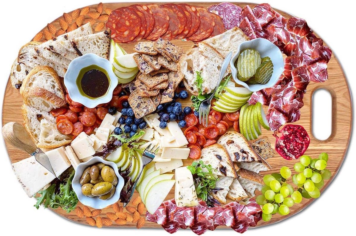 Extra Grote Serveerplank van Amerikaans Eikenhout voor Kaas en Charcuterie