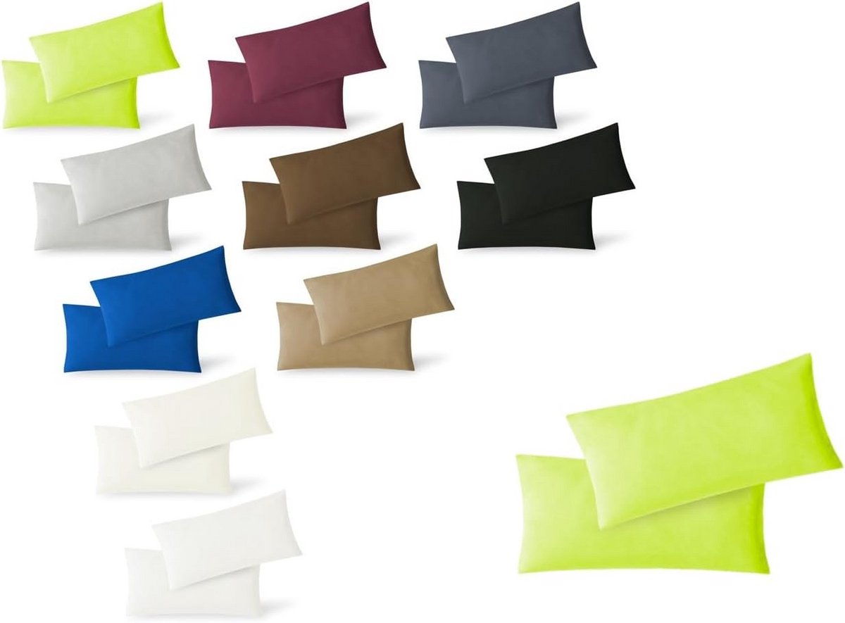 Jersey Kussensloop met Ritssluiting 2 Stuks 40x80 cm - Zacht Katoen