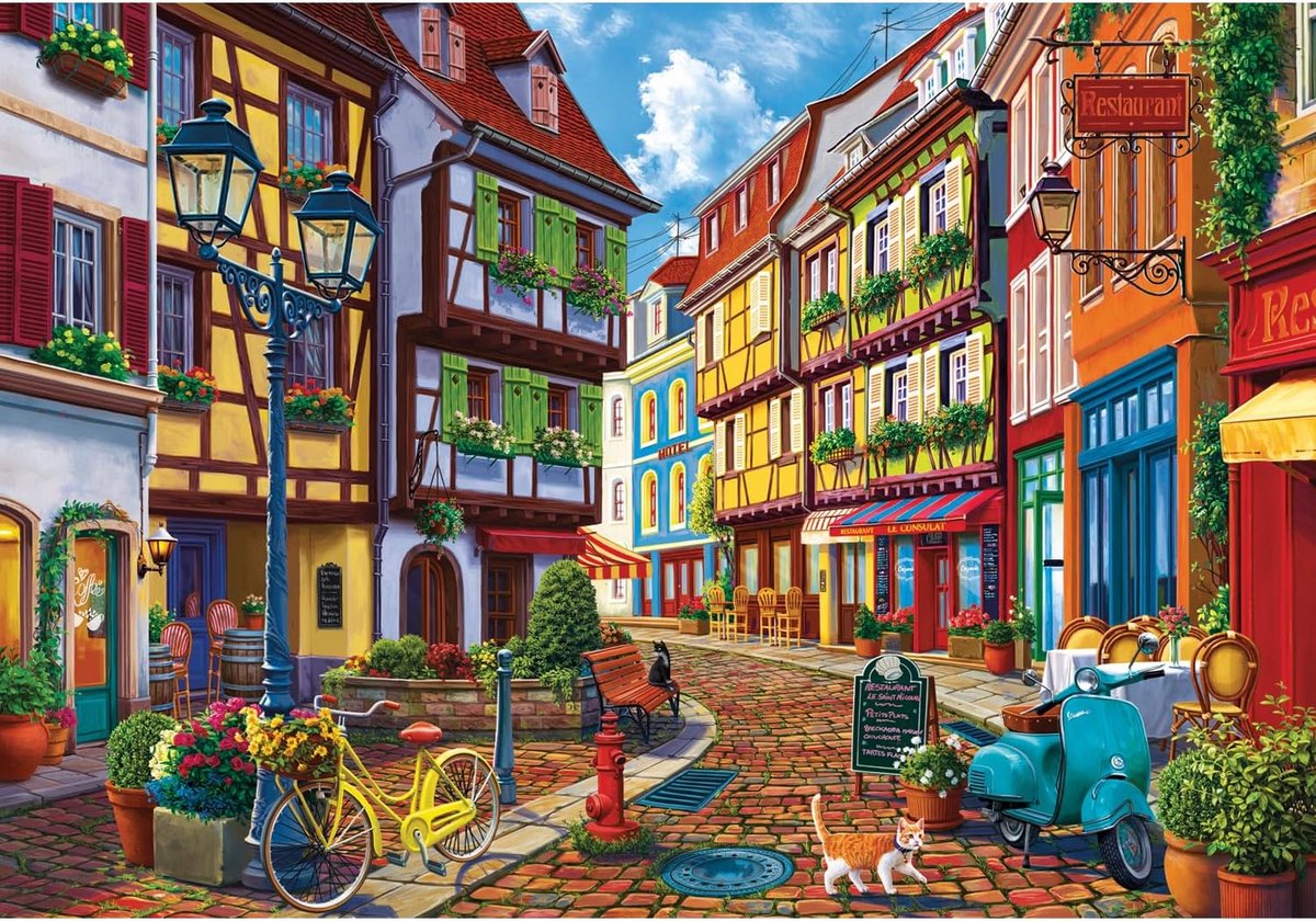 Puzzel 500 Stukjes: Schilderachtige Geplaveide Oprit - Uitdagend Legpuzzel