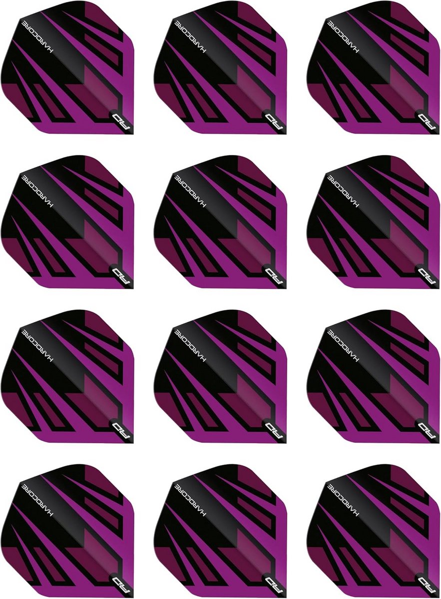 Dart Flights Set - Radicaal Paars & Zwart - 12 Stuks