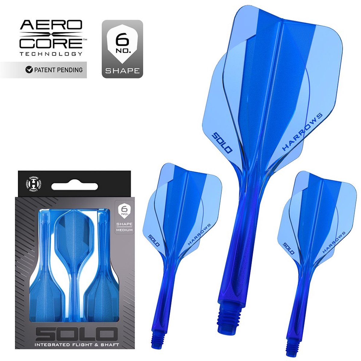 Harrows Solo Blue NO6 - Dart Flights