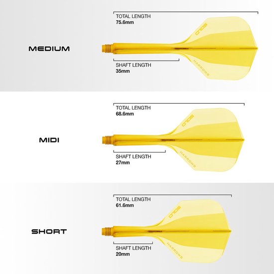 Harrows Solo Yellow NO6 - Dart Flights van Harrows — afbeelding 4