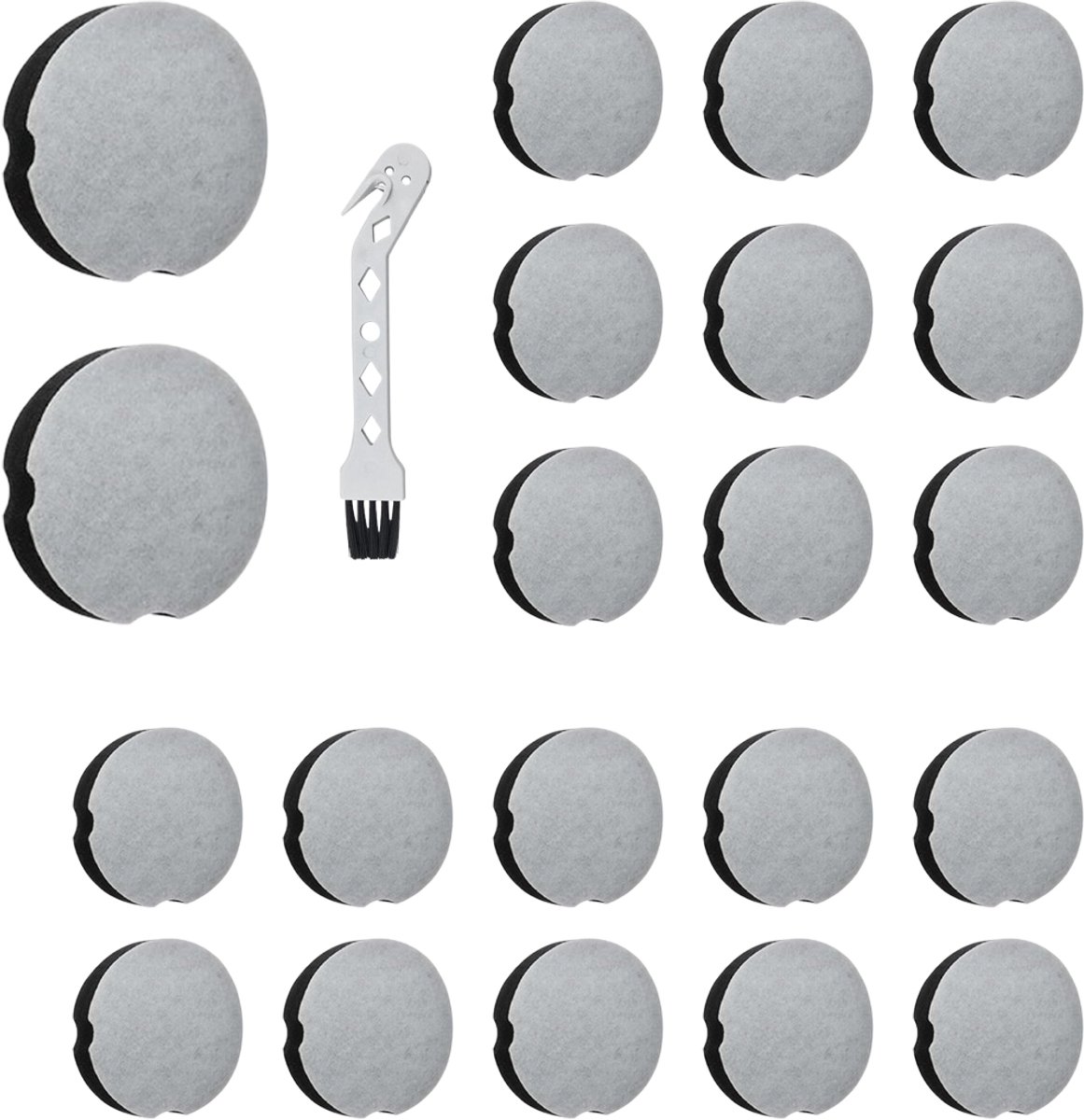 21 stuks stofzuiger filter katoen - geschikt voor Bissell onderdeelnummer 1604896 / 160-4896 - met reinigingsborstel - HEPA filter - 11*11*2.1cm - zwart