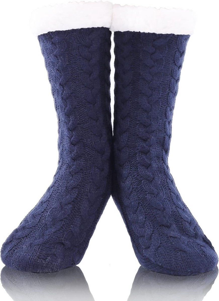 Warme Dames Huissokken met Antislip Noppen voor Wintercomfort