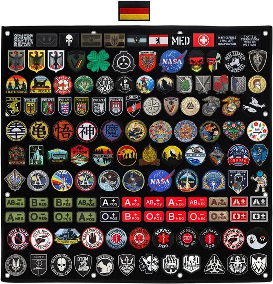 Extra Groot Tactisch Haak en Lus Paneel voor Emblemen en Patches ...