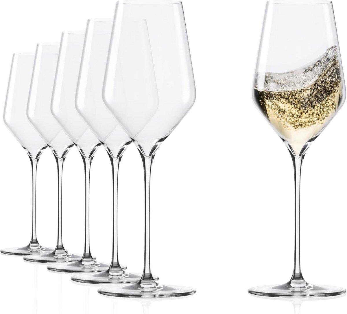 Set van 6 Witte Wijnglazen - Mondgeblazen Kristalglas voor Optimale Aroma