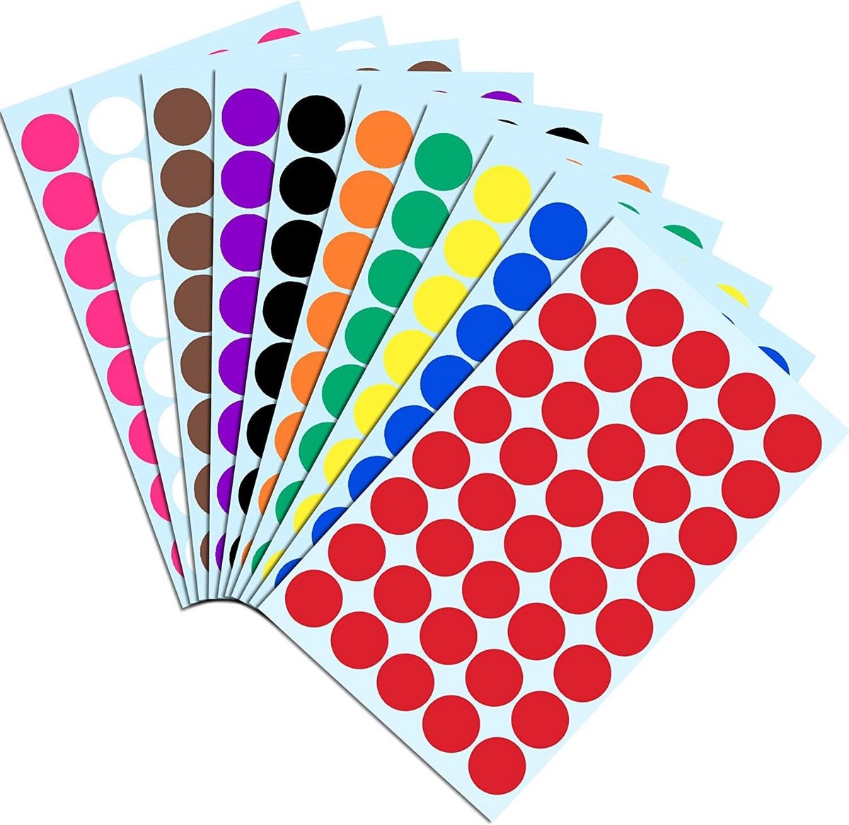 Gekleurde Ronde Dot Stickers 2000 Stuks Beschrijfbaar Zelfklevend Label 25mm