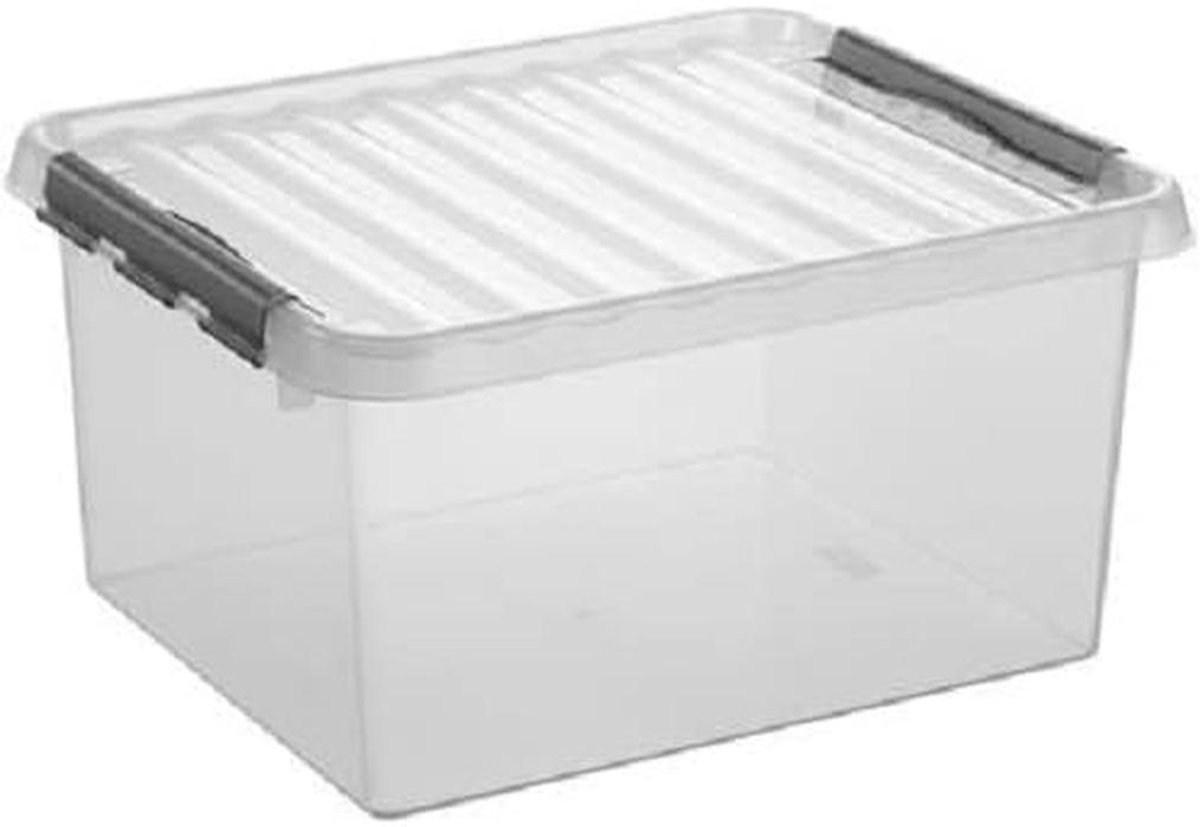 3 Stuks Opbergbox Transparant met Deksel - 36 Liter - Ruime Opbergdoos voor Thuis en Kantoor
