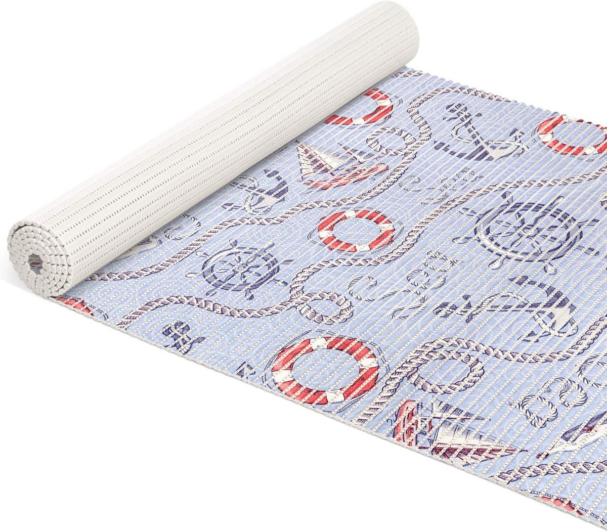 Zachte Antislip Schuimmat voor Badkamer en Douche Maritiem Patroon 65 cm Breed