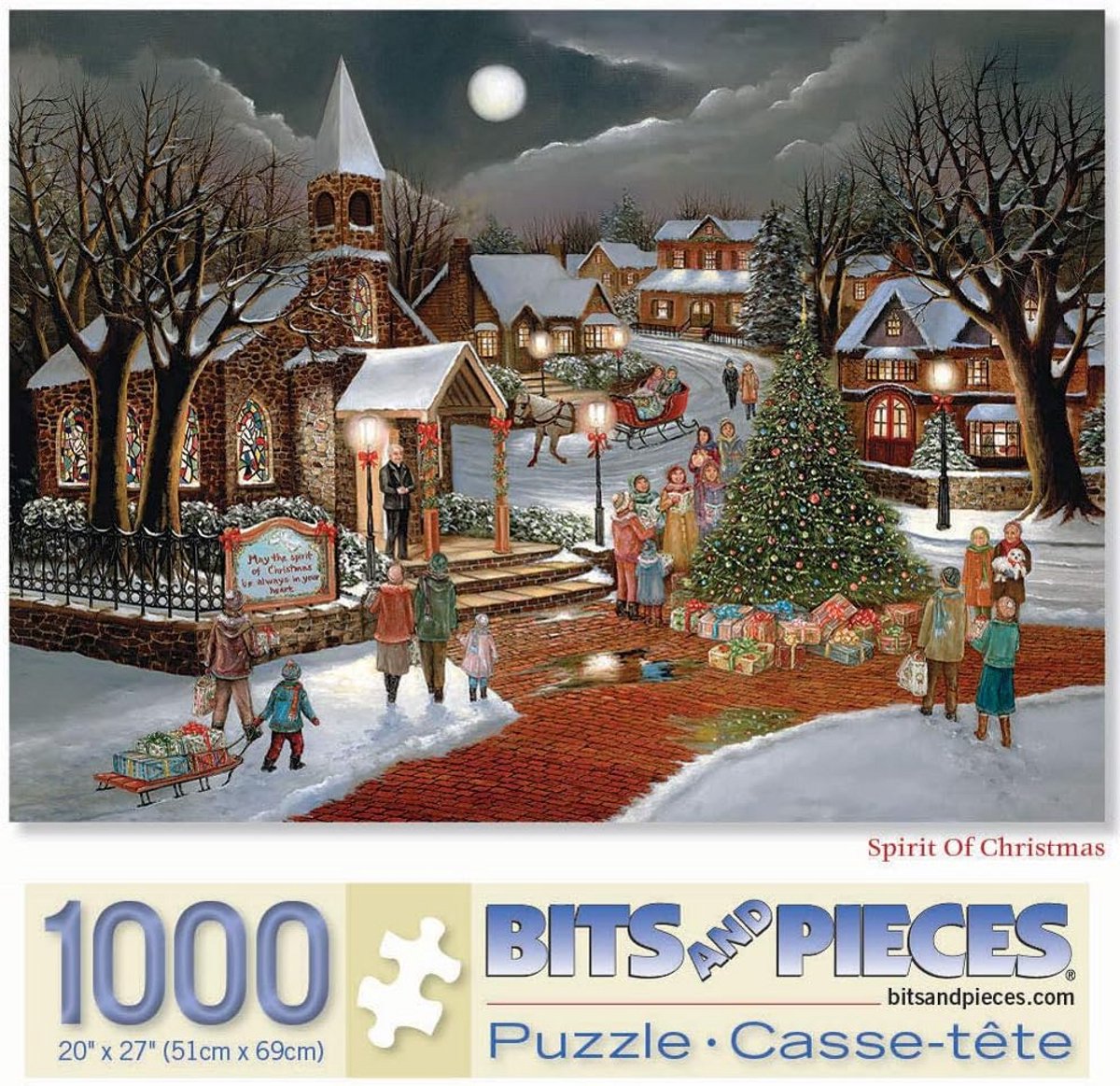 Kerst Legpuzzel 1000 Stukjes - Moeilijke Puzzel voor Volwassenen - Wintertafereel 50.8x68.6 cm