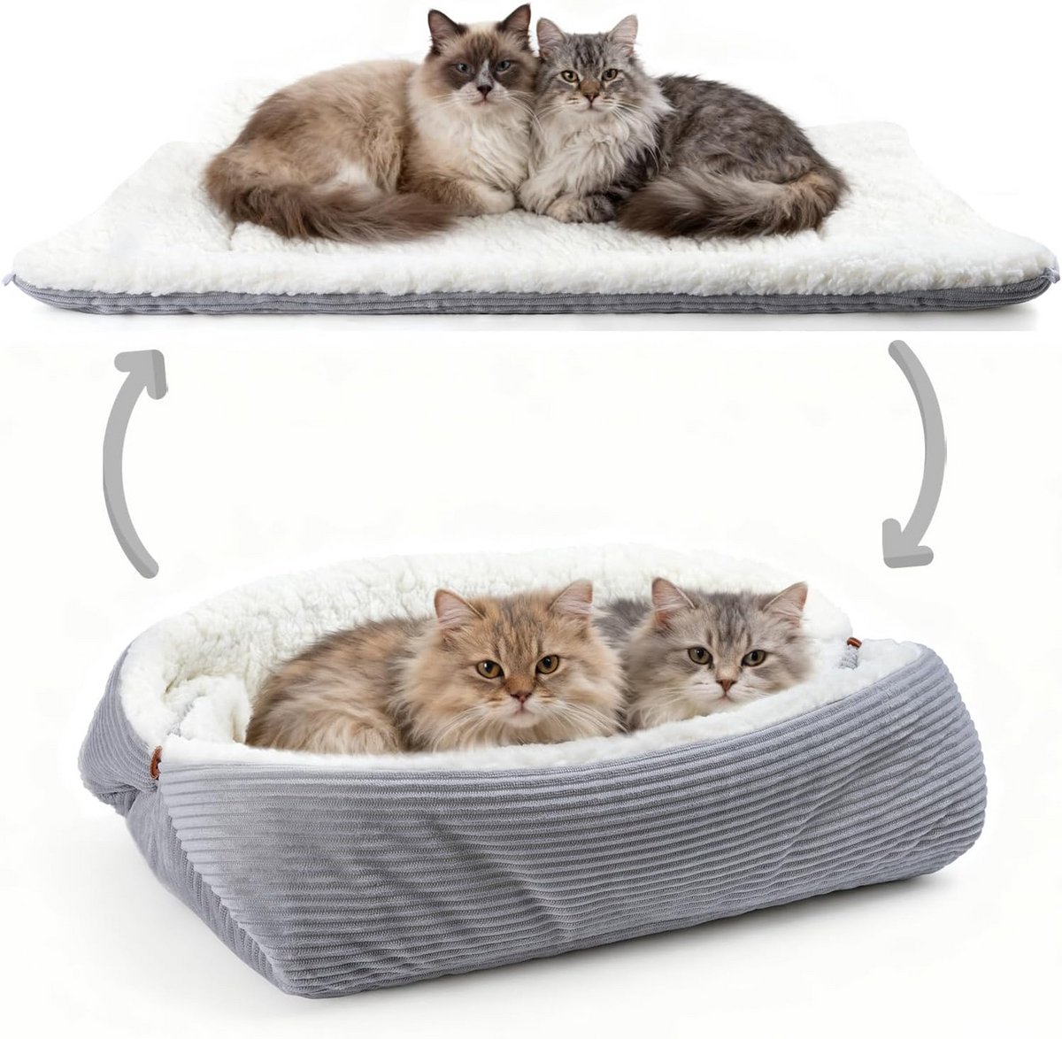 Zelfverwarmend 2-in-1 Kattenbed voor Katten en Kleine Honden