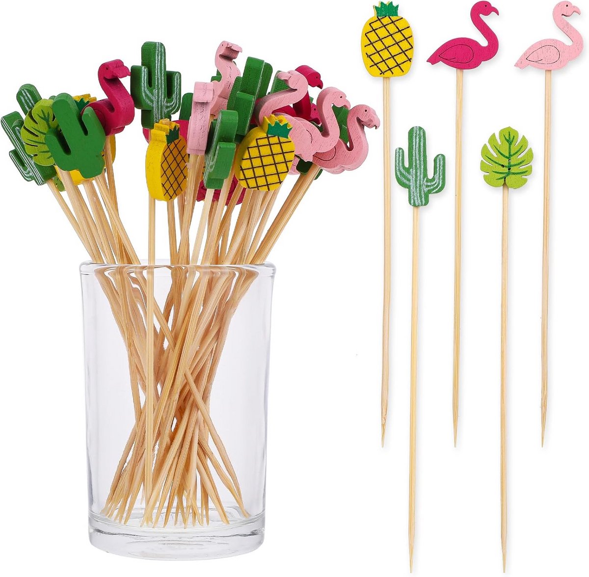 100 Cocktailspiesen Houten Spiesjes 12 cm voor Bites, Hapjes en Feestdecoratie