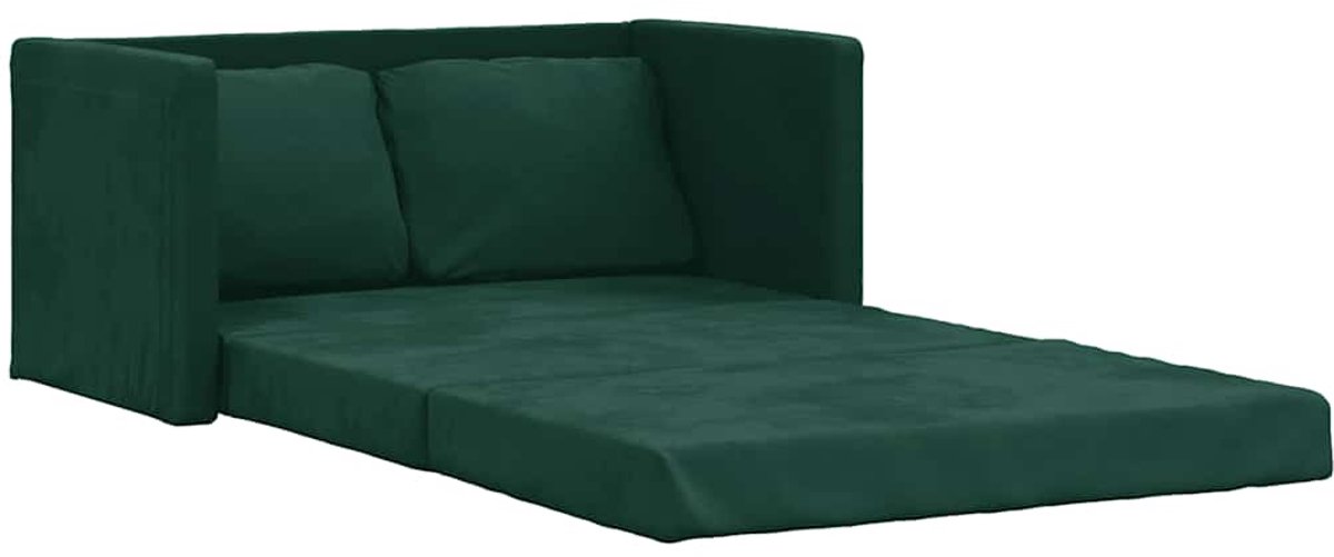 vidaXL Slaapbank - vloermodel - 2-in-1 - 122x204x55 - cm - fluweel - donkergroen