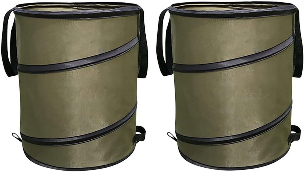 Set van 2 Opvouwbare Camping Prullenbakken - Handige Pop-Up Afvalzakken voor Tuin en Buiten