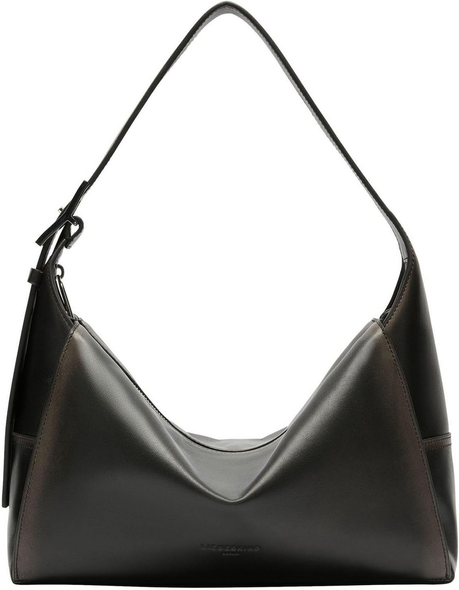 Leren Hobo Schoudertas voor Dames in Vintage Zwart