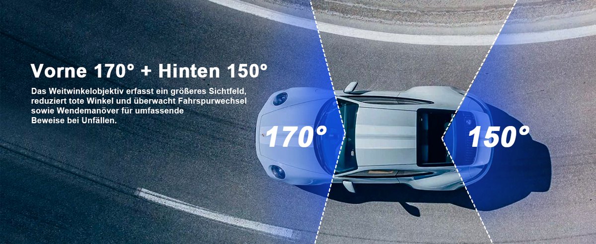 A4 Dual Dashcam voor auto - Ultra 4K & 1080P Dashcam - Voor en Achter Camera - WiFi en GPS - 3 inch met App - Full HD achter camera - FullHD resolutie - Night vision - G-sensor - loop recording – foto 4