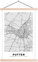 Porte-affiche avec affiche - Affiche scolaire - Plan de la ville - Puits - Grijs - Wit - 40x60 cm - Lattes vierges