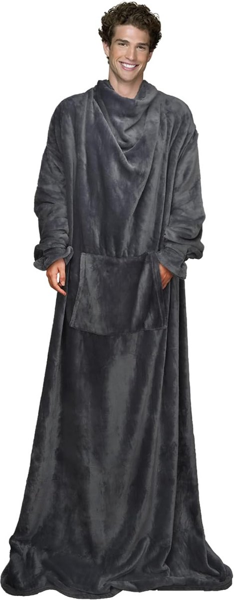 Luxe Deken met Mouwen 170x200 cm - Comfortabele Fleece Plaid voor Volwassenen