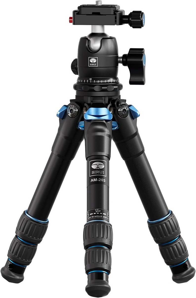 Mini Tripod voor Reizen - Lichtgewicht Aluminium Statief met 360° Panorama Hoofd