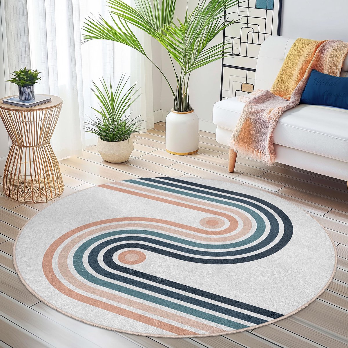 Mila Home - Tapijt Vloerkleed Rond - Wasbaar - Antislip - OEKO-TEX Gecertificeerd - Voor W