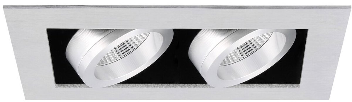 Napoli - Inbouwspot Aluminium Dubbel - Kantelbaar - 2 Lichtpunten - 160x100mm