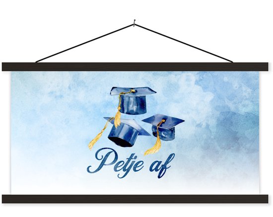 Affiche scolaire - Chapeau de graduation - Citation - Réussi - 120x60 cm - Lattes noires