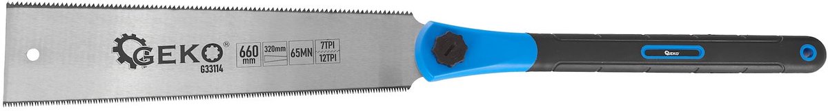 GEKO Japanse zaag - dubbelzijdig - 320mm - ergonomisch - vervangbaar mes - zwart-blauw