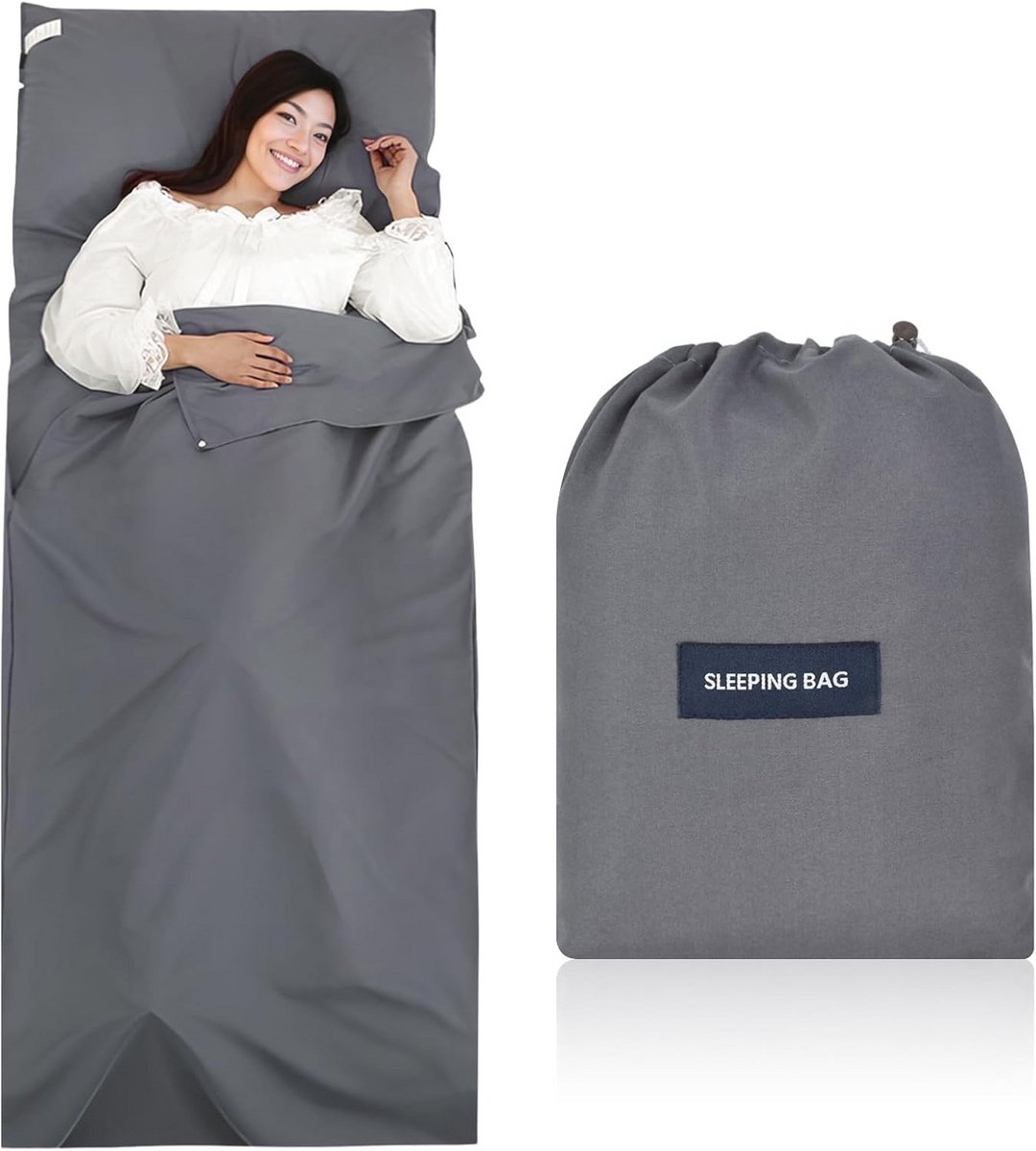 Lichte en Compacte Slaapzakvoering 90x220 cm voor Reizen en Kamperen