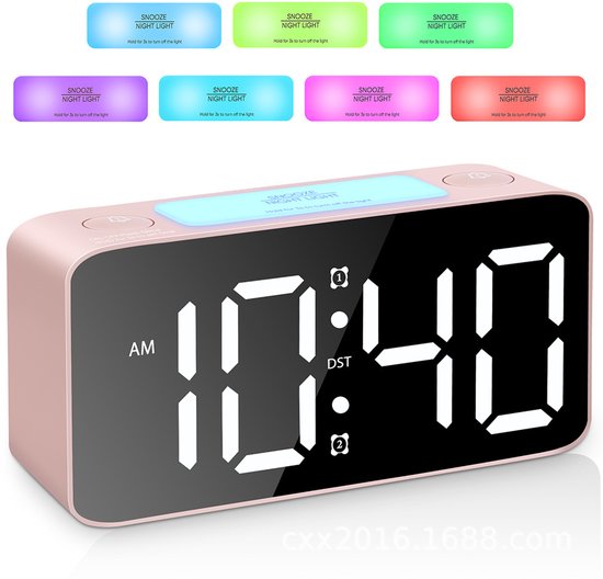 Ciieeo Cartoon Rabbit Alarm Clock Met Nachtlampje Decoratieve Tafelklok Voor Kantoor Slaapkamer Stil Energiezuinig Huishoudaccessoire Roze