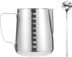 Unyqoos® Veelzijdige roestvrijstalen pot voor kaarsen maken en melkopschuimen, 1000 ml, Zilver