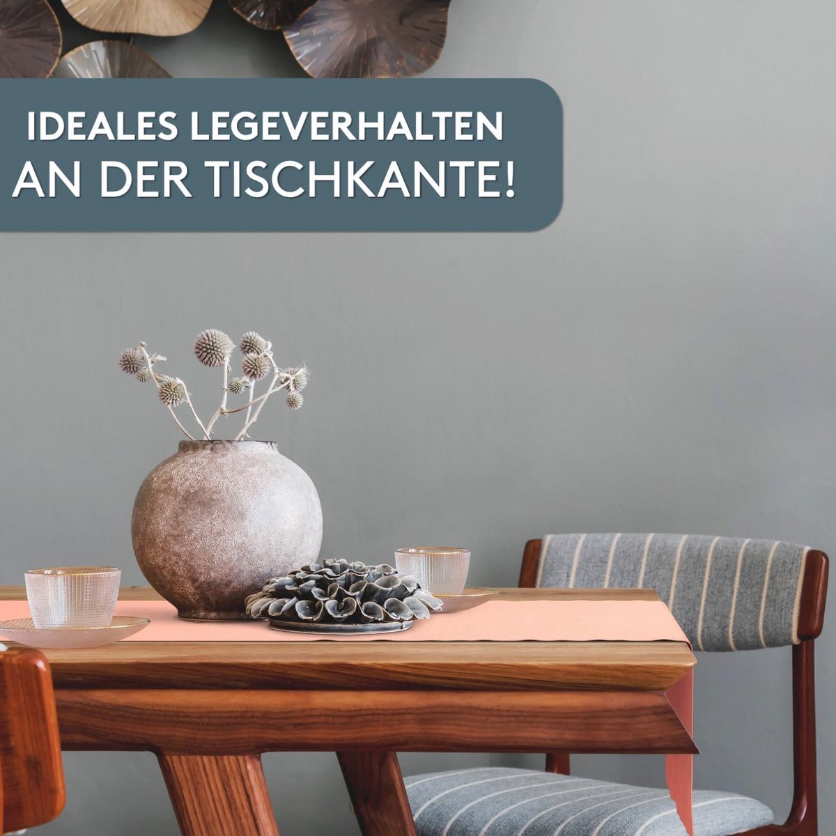 Tafelloper 40 x 140 cm - Waterdicht en Afwasbaar - Pezikkleur - Vlekbestendig Tafelkleed
