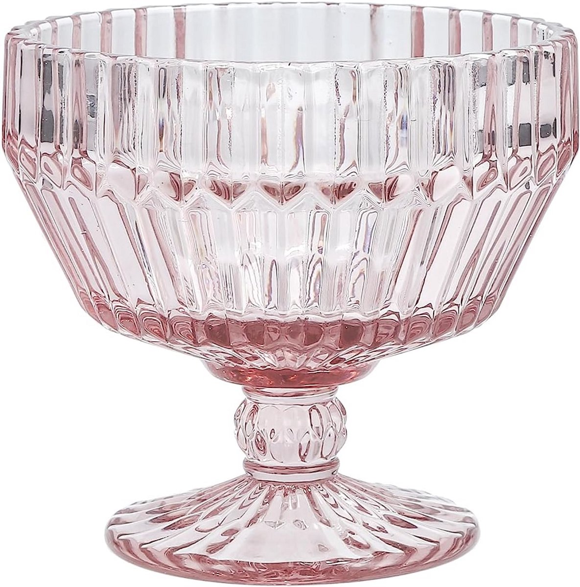 Set van 6 Dessertkommen op Voet - Gekleurd Glas, Roze
