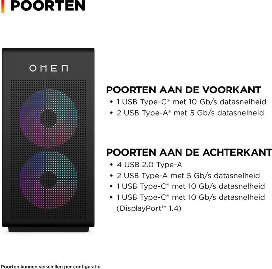 HP OMEN 35L GT16-1791nd - Gaming PC - AMD Ryzen™ 9 9900X3D - 32 GB DDR5-SDRAM - NVIDIA GeForce RTX 5080 - Windows 11 Home