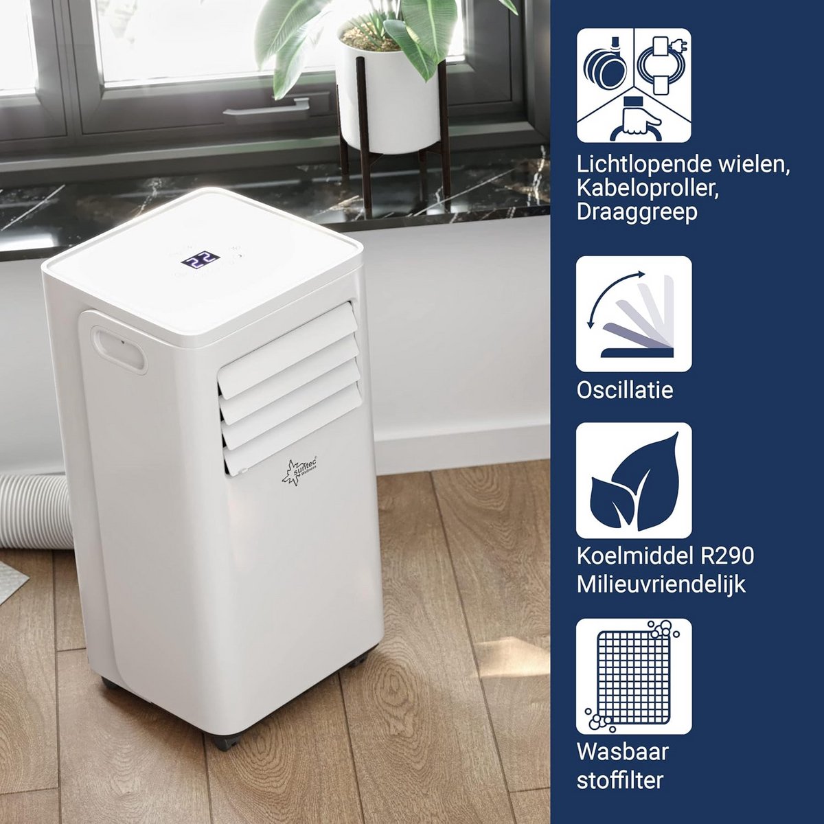 Mobiele Slimme Airco met App Bediening voor Kamers tot 25 m² - afbeelding 3