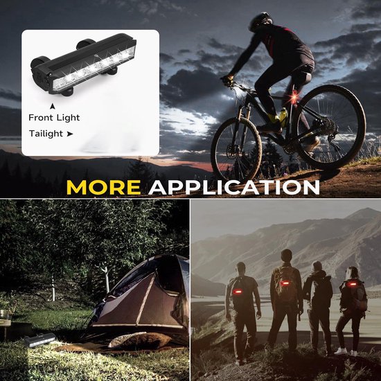 Fietslamp USB Oplaadbaar - LED Fietsverlichting 1800 Lumen - Fietsverlichting met Powerbank - Voorlicht MTB & Racefiets Verlichting - Waterdicht Fietslicht — afbeelding 4