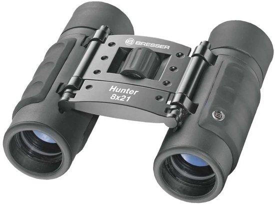 Zwarte Bresser Hunter 8x21 verrekijker, compact model.