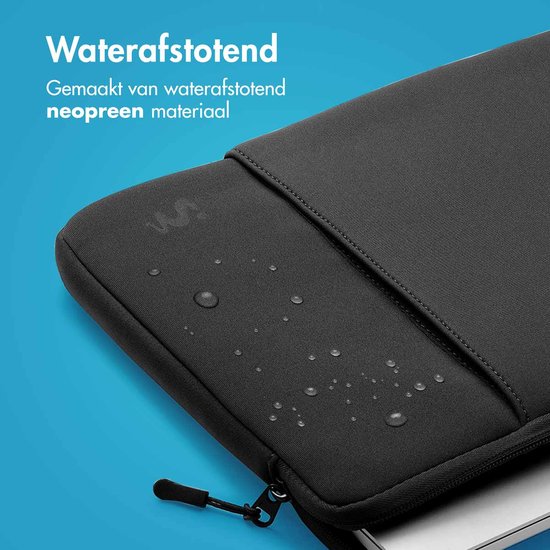 imoshion Laptop sleeve met vak - Laptop Hoes geschikt voor 13 / 13.3 / 13.6 inch - Zwart
