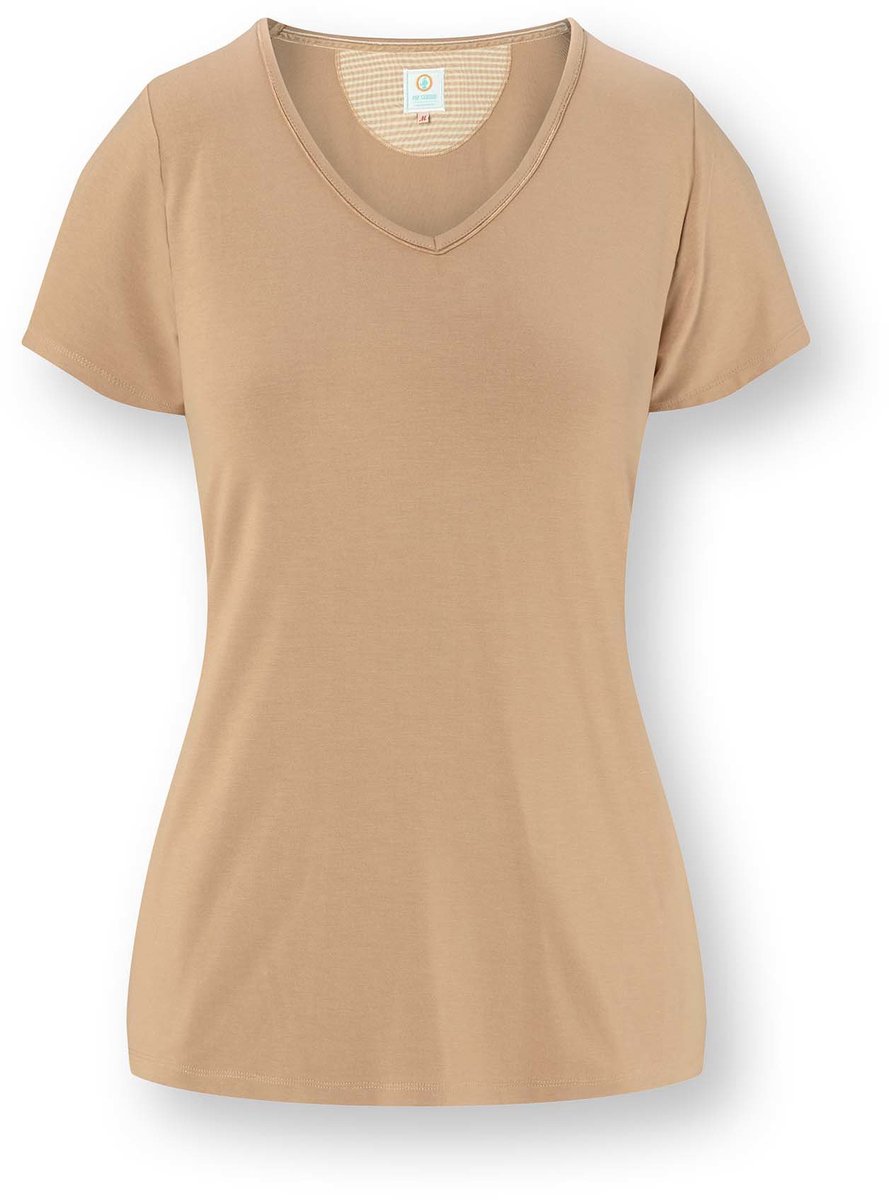 Pip Studio - Toy Pyjama t-shirt - Korte mouw Dames - Loungewear - Solid - Zand - XXL