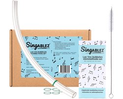 Singablez® Lax Vox Basis Set - Bubbelen stemmethode - Originele Siliconen Slang - (35 cm) - Stem Zangslang - Slang Voor Zang - Bubbel Rietje - Uitgebreide Handleiding