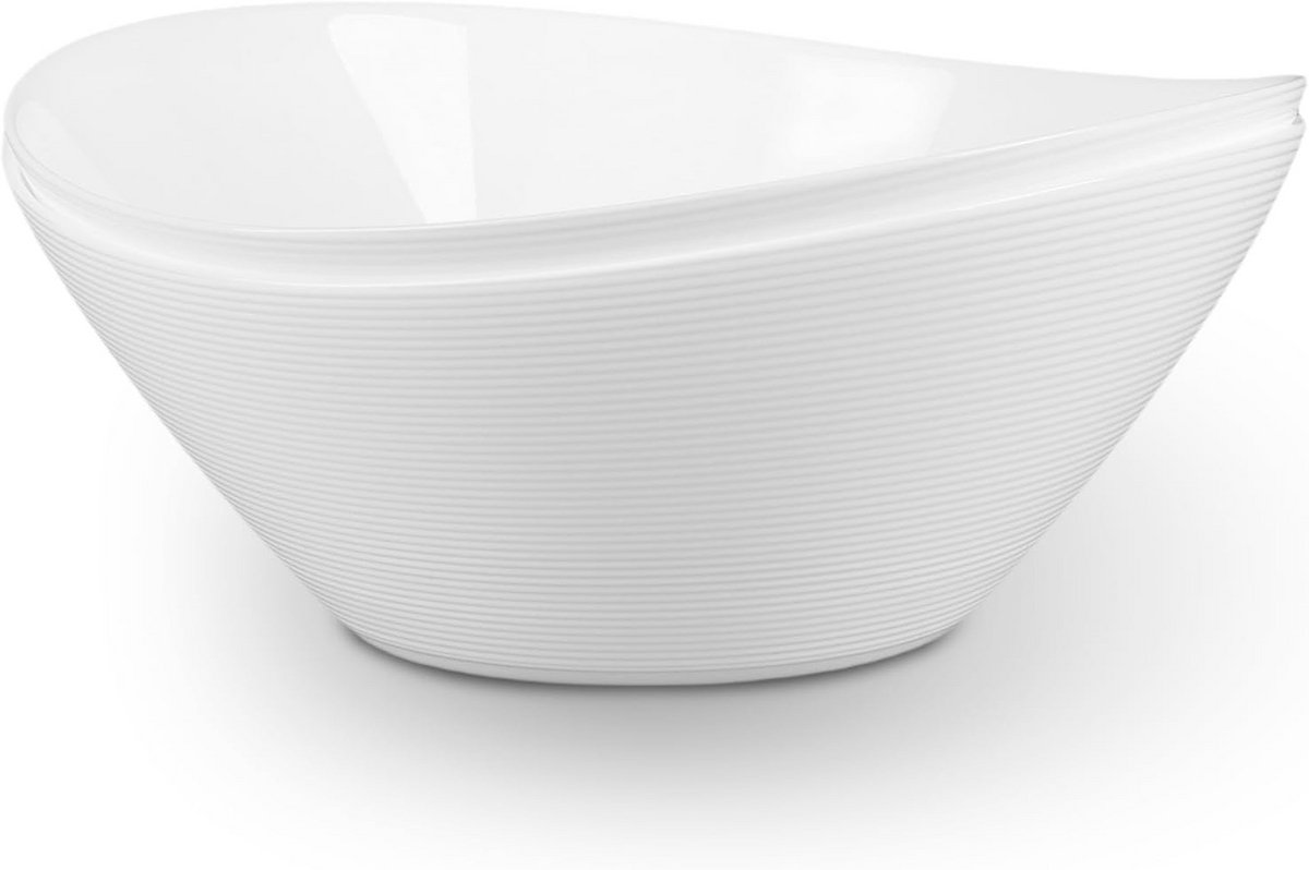 Grote Saladeschaal Set van 2 - 1.95L Opale Glazen Serveringsschalen - Lichtgewicht en Vaatwasmachineveilig