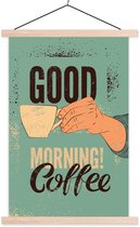 Bonjour café sur fond turquoise 40x60 cm