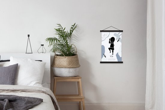 Posterhanger incl. Poster 40x60 cm - Schoolplaat - Baby - Quotes - Woordenboek - Spreuken - Geboorte - Textielposter - Zwarte latten