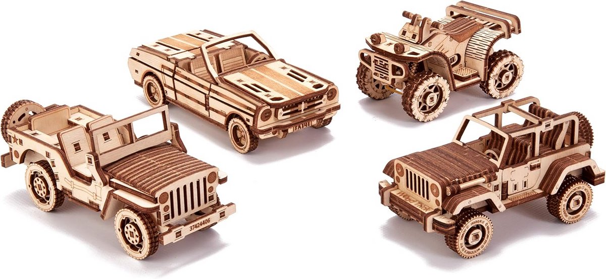 3D Houten Puzzel - Mechanische Transmissie Model - Lijmvrije Montage - Bouwpakket voor Auto's