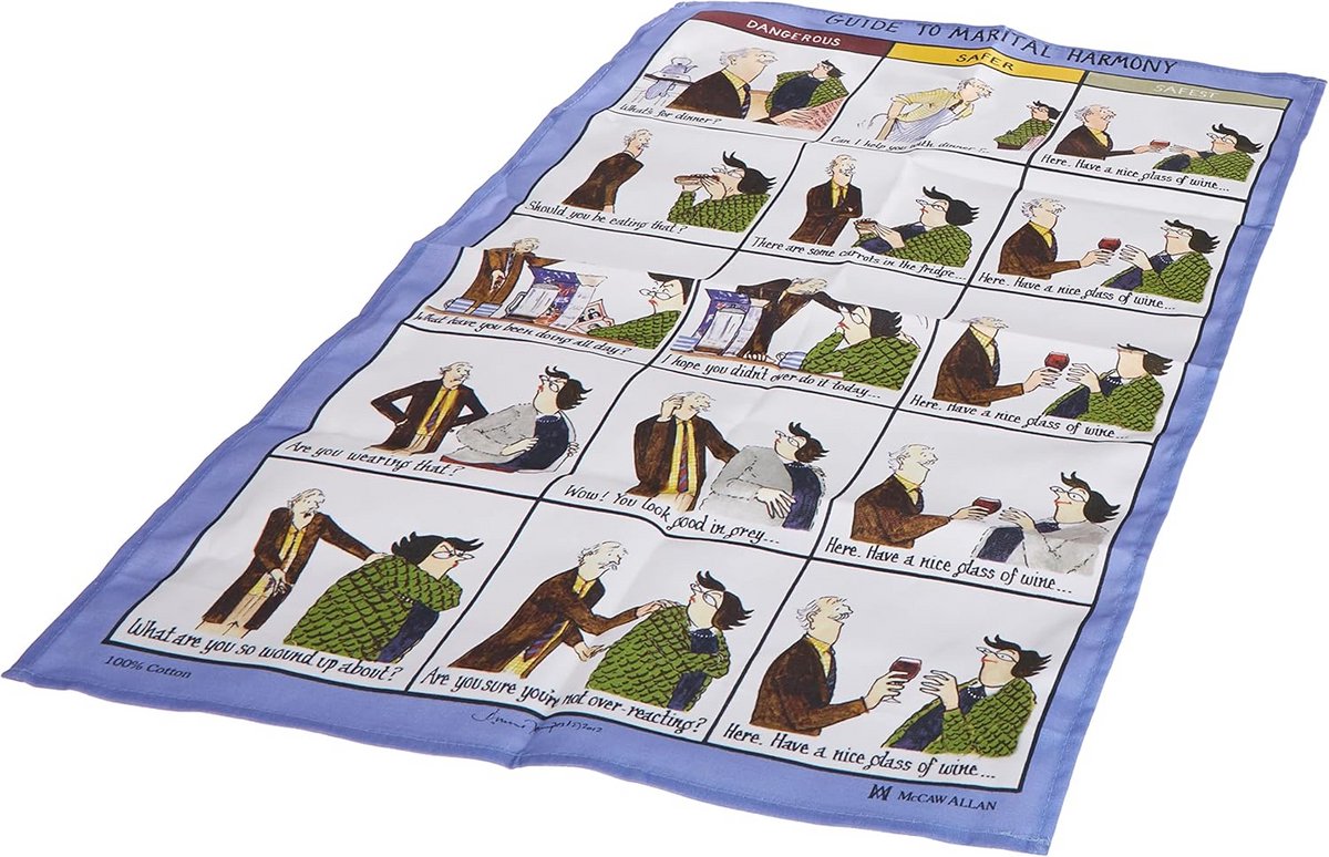 Gids voor Marital Harmony katoenen theedoek, blauw