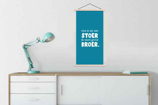 Porte-affiche avec affiche - Affiche scolaire - Citations - Proverbes - Je vais être un grand frère - Frères - Frère - 60x120 cm - lattes vierges